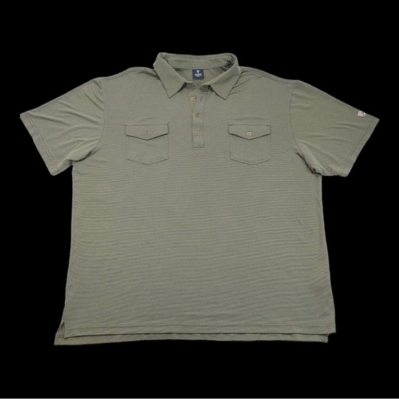 Kuhl Mens Heather Olive Green SS Pockets Lightweight Engineered Polo Shirt 2XL - Picture 3 of 10